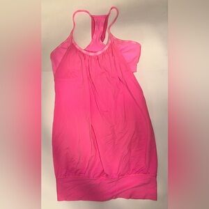 Lululemon Athletica No Limits Tank‎ Top Built In Bra Size 6 Small Pink Stripes